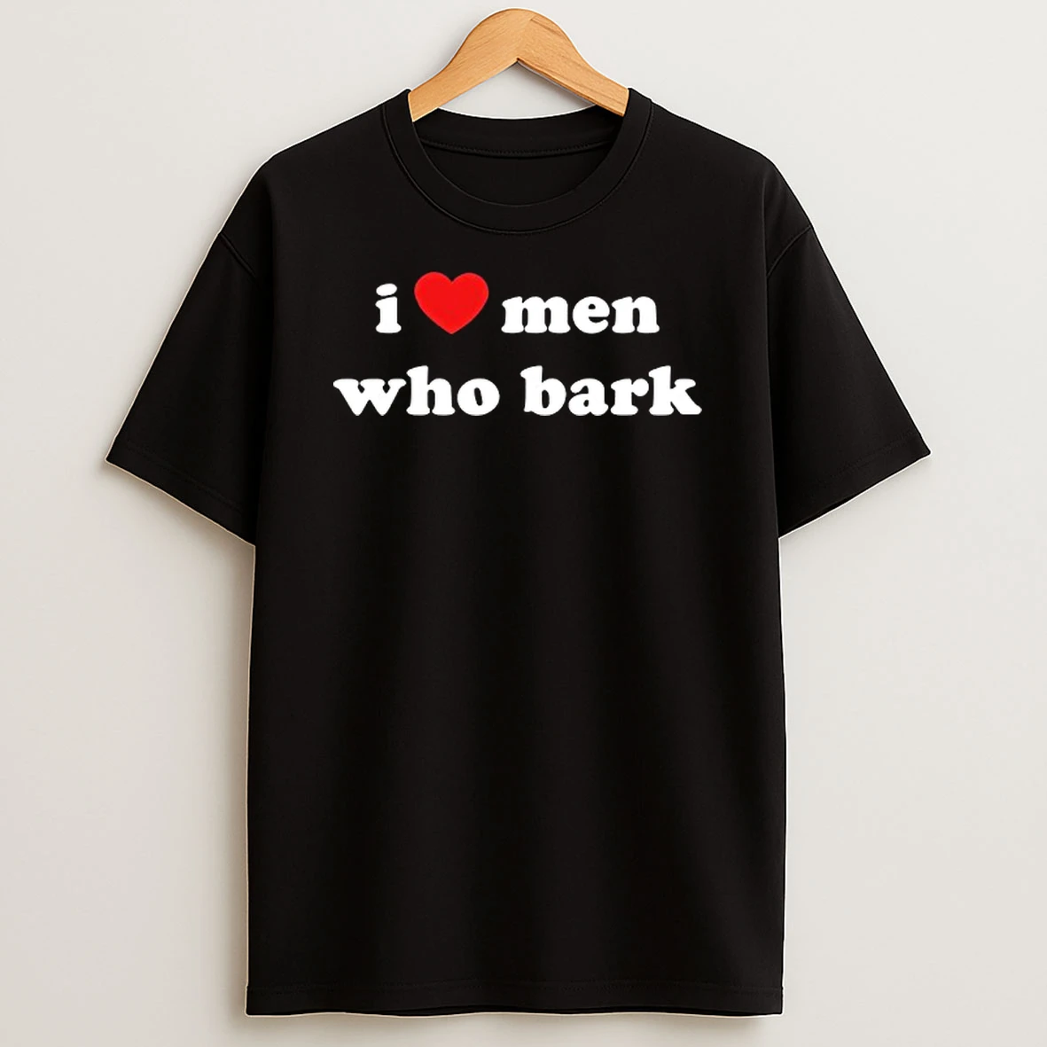 Marci Wearing I Heart Men Who Bark T Shirt