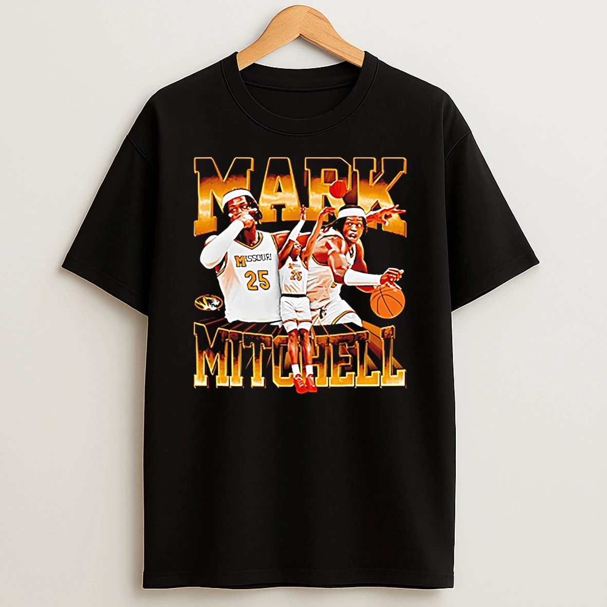 Mark Mitchell Mizzou Tigers Basketball Player Collage T Shirt
