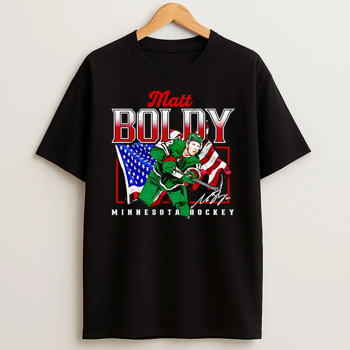 Matt Boldy Minnesota Usa Flag T Shirt