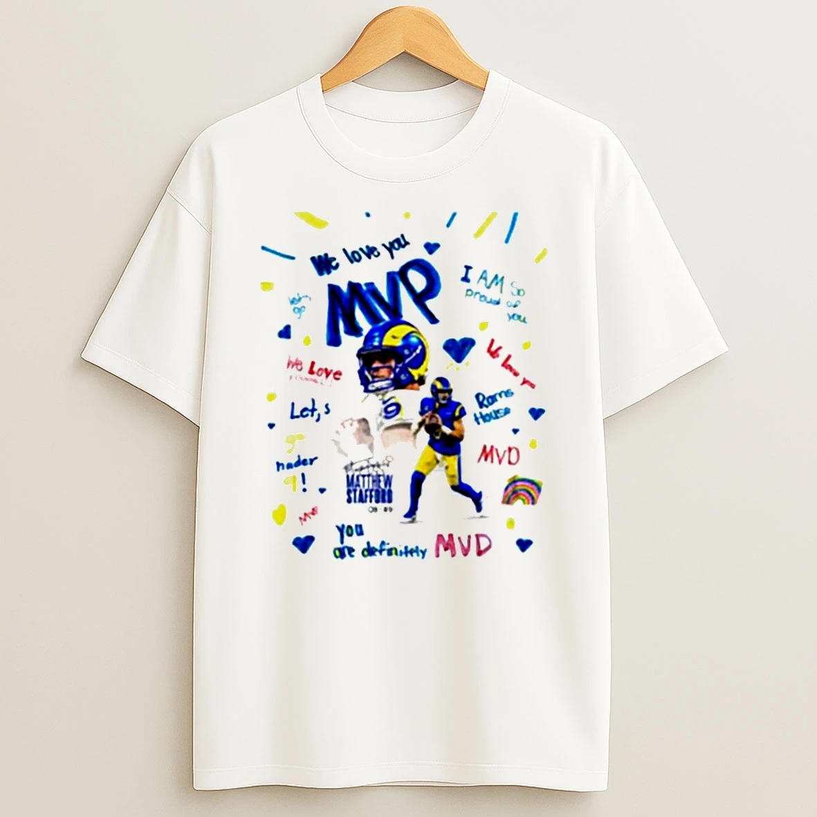 Matthew Stafford La Rams Mvp 2026 Paint T Shirt