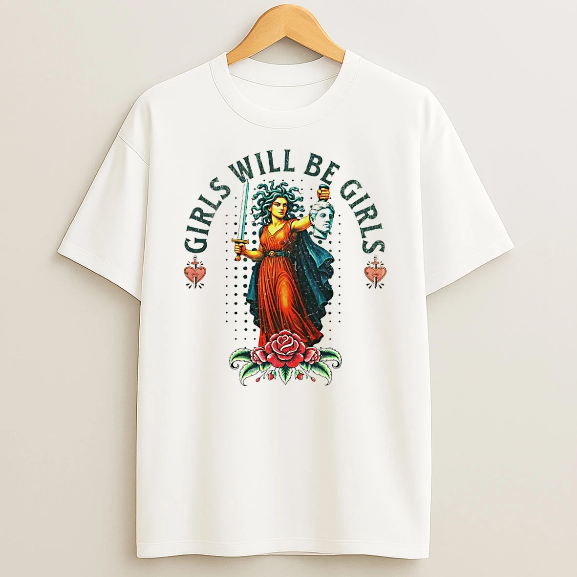 Medusa With The Head Of Perseus Girls Will Be Girls Vintage T Shirt