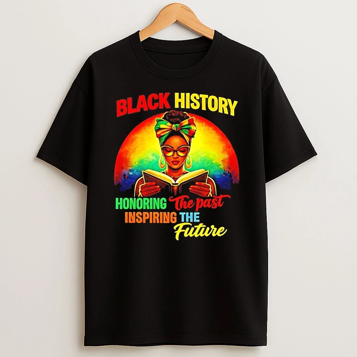 Melanin Honoring Past Inspiring Pride Book Black History T Shirt