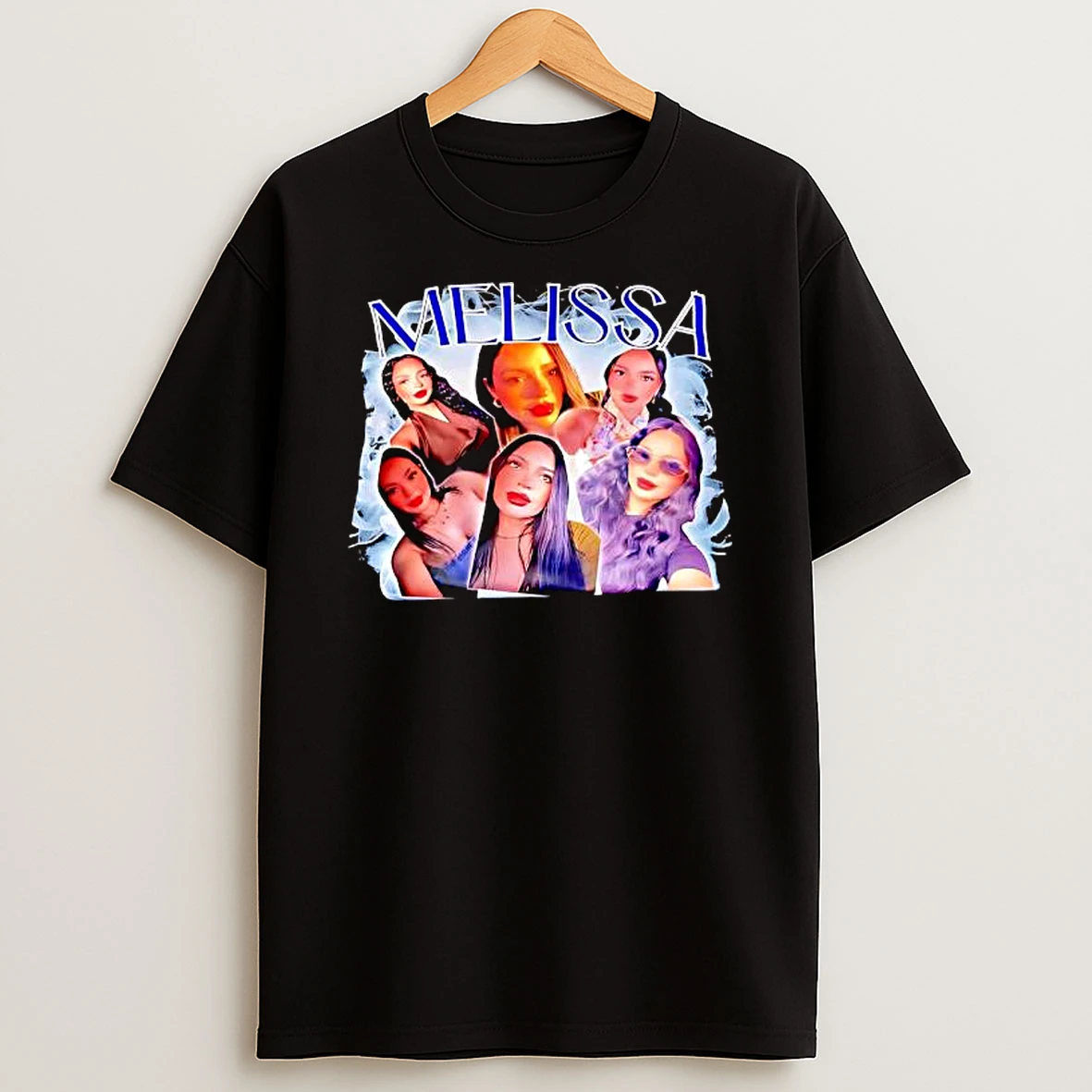 Melissa Custom Photo Collage Name Cursive Font Portrait Graphic T Shirt