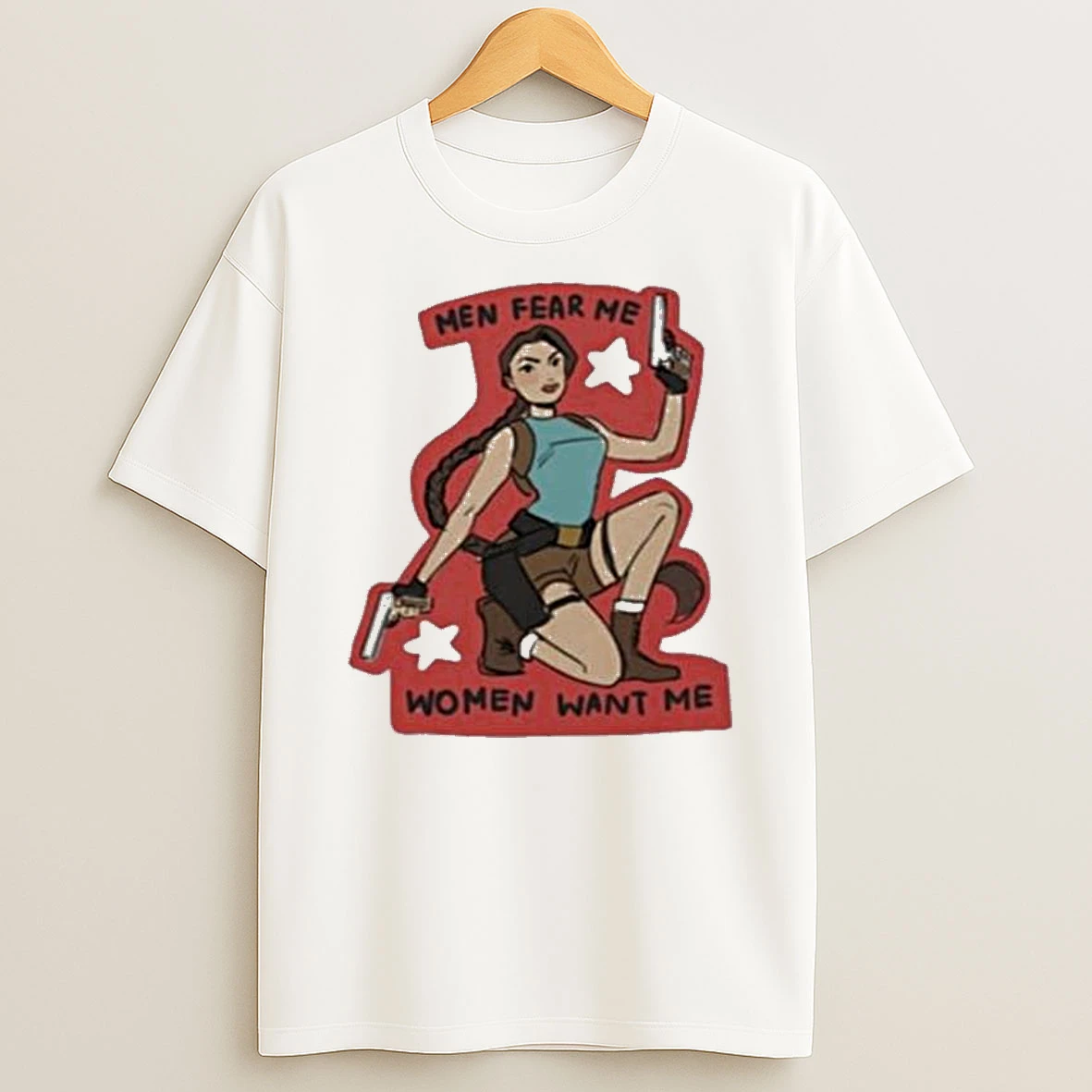 Men Fear Me Women Want Me Woman Holding A Gun T Shirt