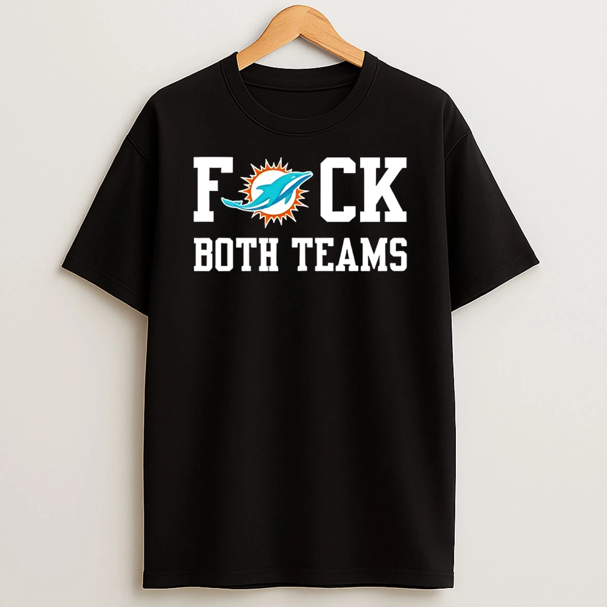 Miami Dolphins Football Fuck Both Teams Logo T Shirt
