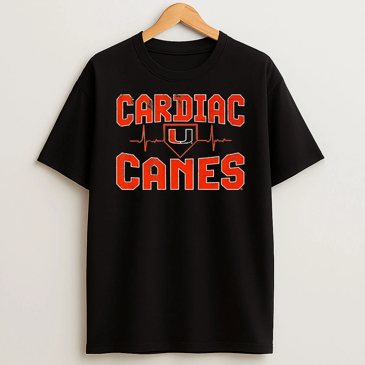 Miami Hurricanes Baseball Cardiac Canes Heartbeat T Shirt