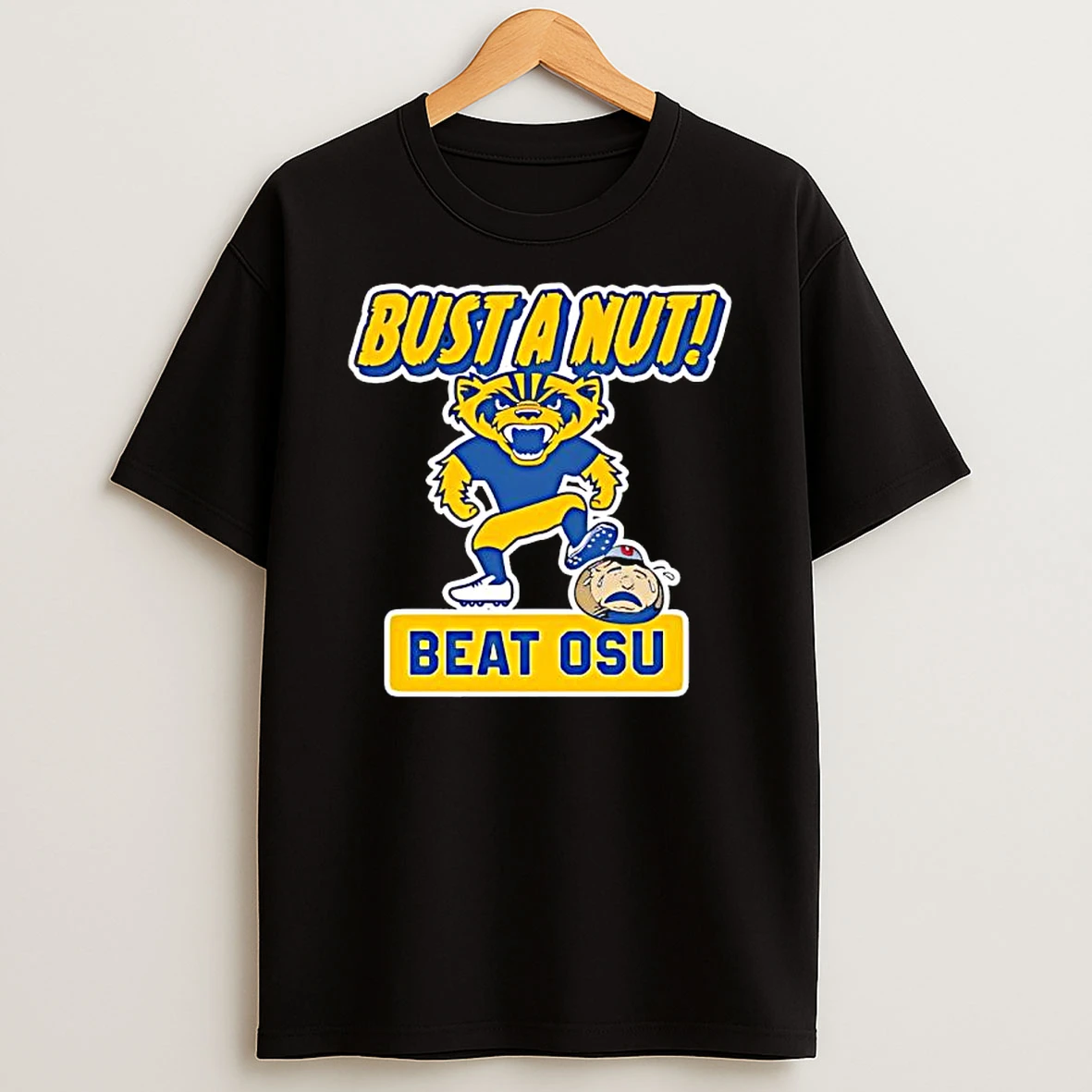 Michigan Wolverine Mascot Bust A Nut Beat Osu Ohio State T Shirt