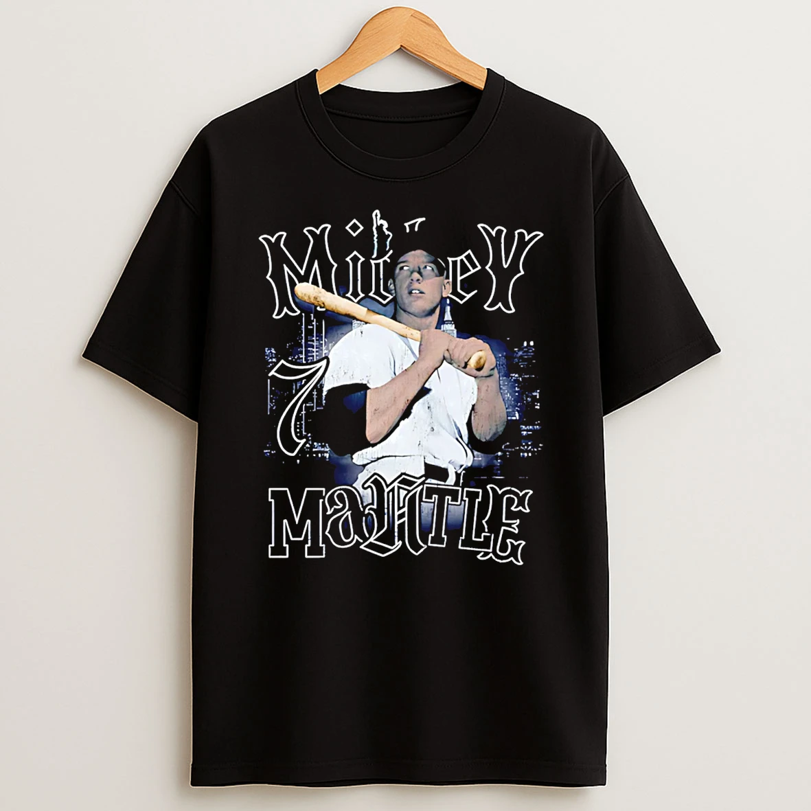 Mickey Mantle New York Yankees Skyline T Shirt