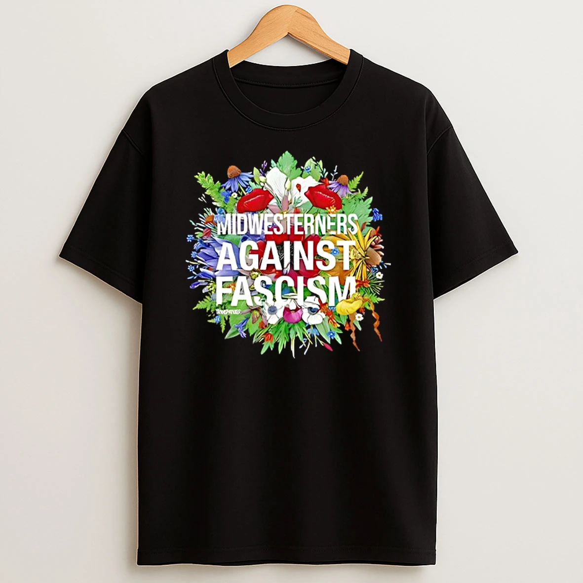 Midwesterners Against Fascism Flower T Shirt