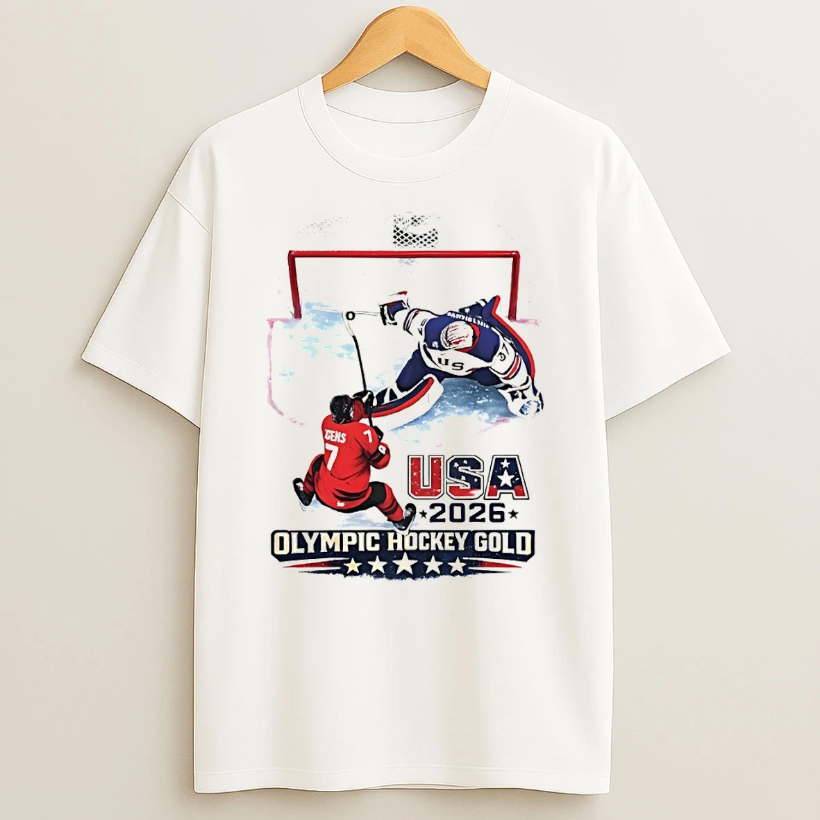 Milano Cortina 2026 Usa Hockey Olympic Hockey Gold Vintage T Shirt