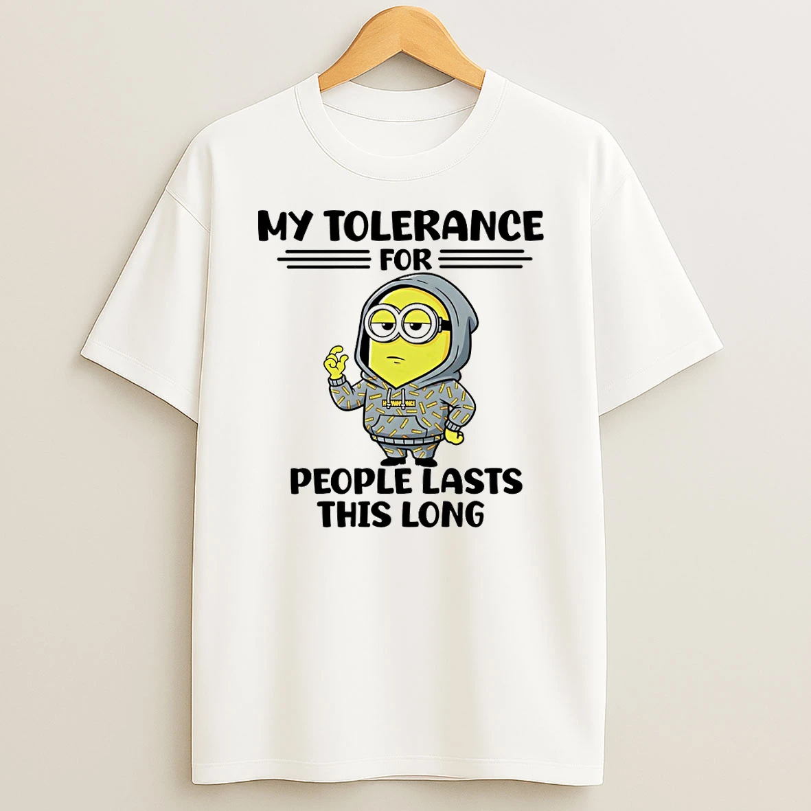 Minion My Tolerance For People Lasts This Long T Shirt