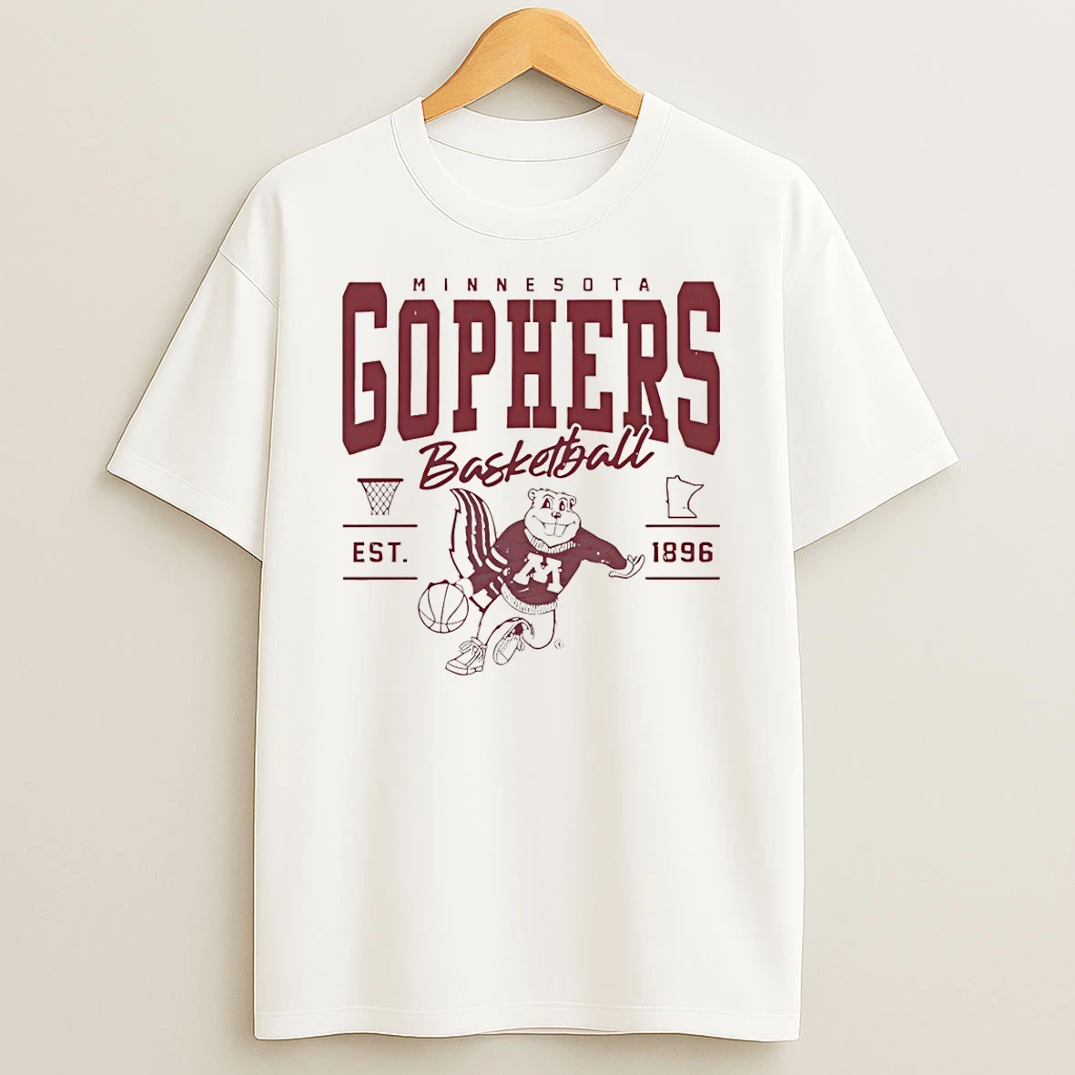 Minnesota Gophers Basketball Mascot Est 1896 Vintage T Shirt