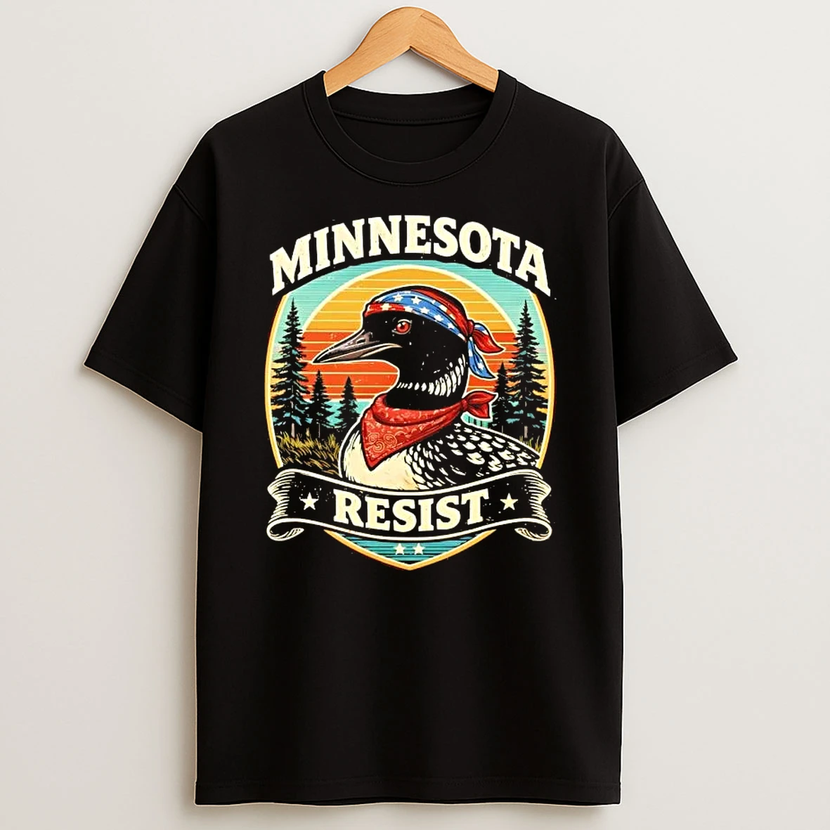 Minnesota Resist Rebel Loon Retro T Shirt