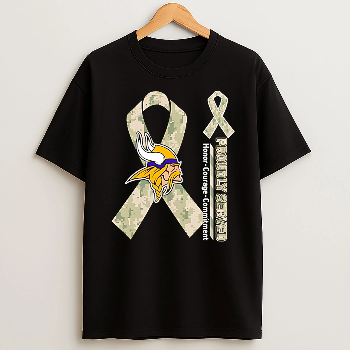 Minnesota Vikings Proudly Served Honor Courage Commitment T Shirt