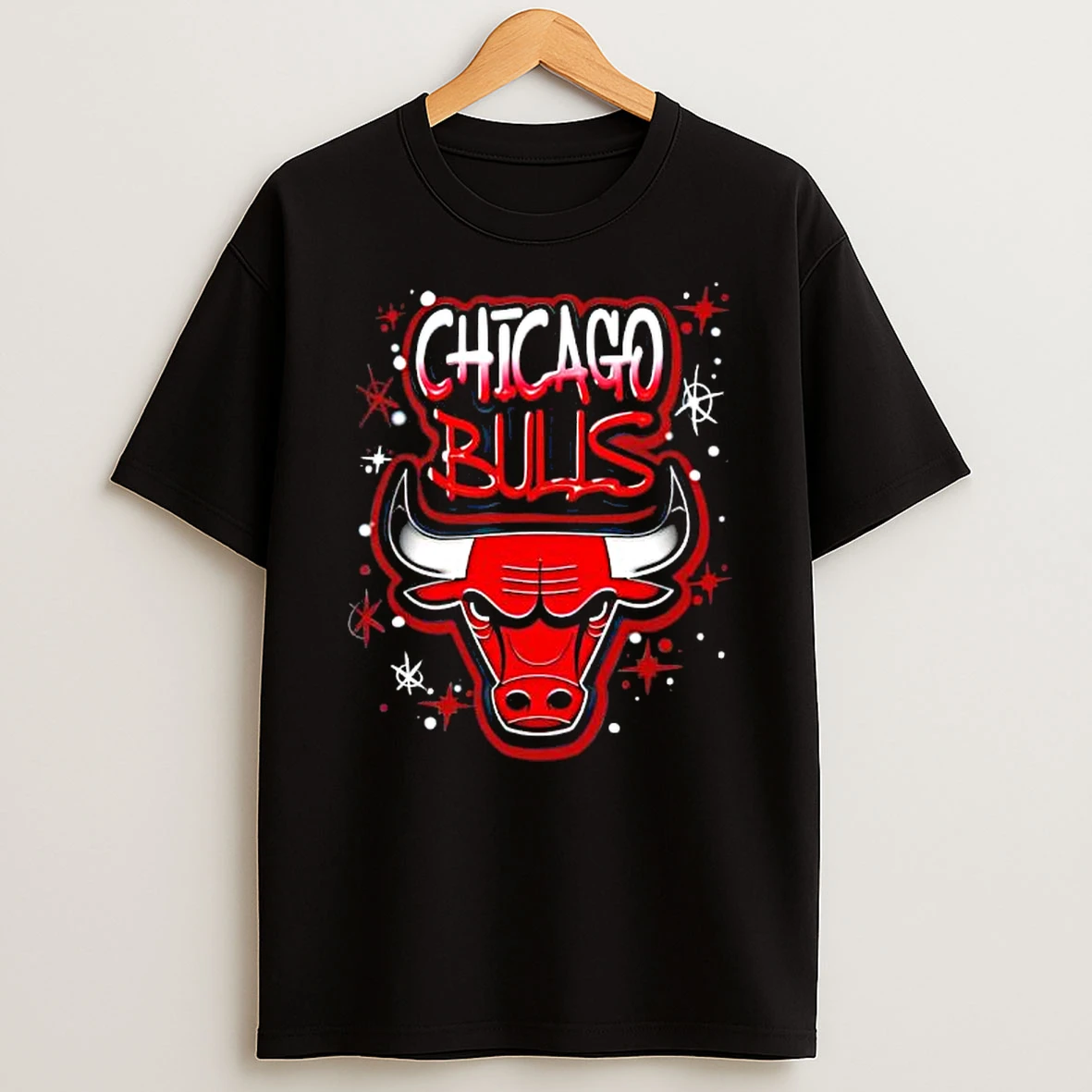 Nba Chicago Bulls Airbrush Logo T Shirt