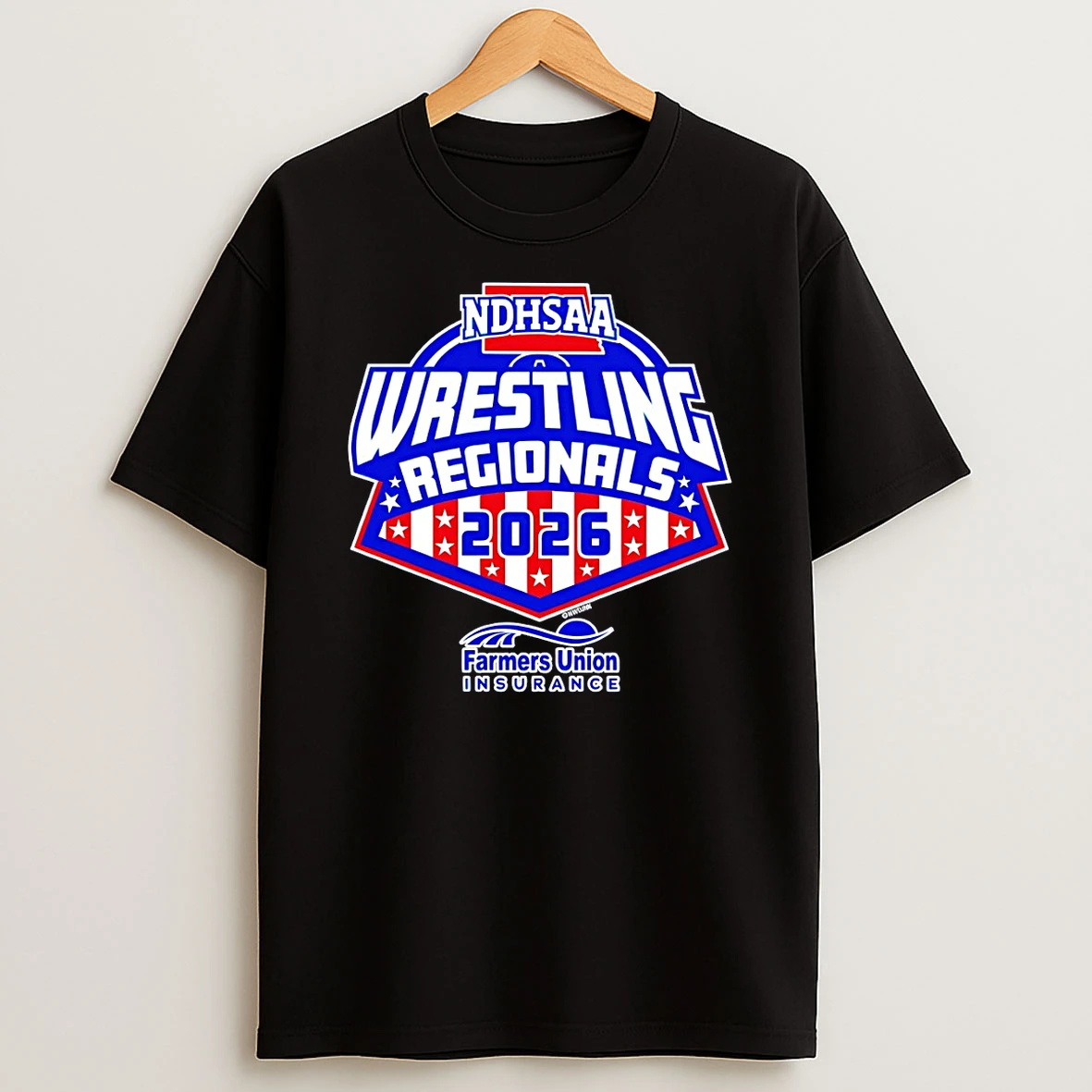 Ndhsaa Wrestling Regionals Farmers Union Insurance 2026 T Shirt