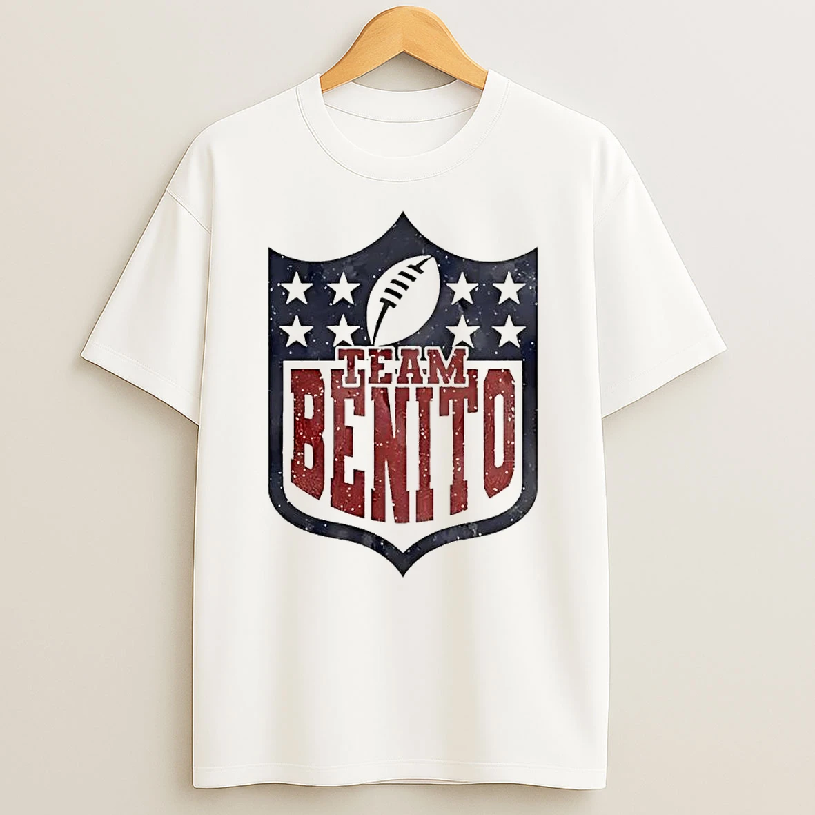 Nfl Shield Team Benito Stars And Stripes Football Fan T Shirt