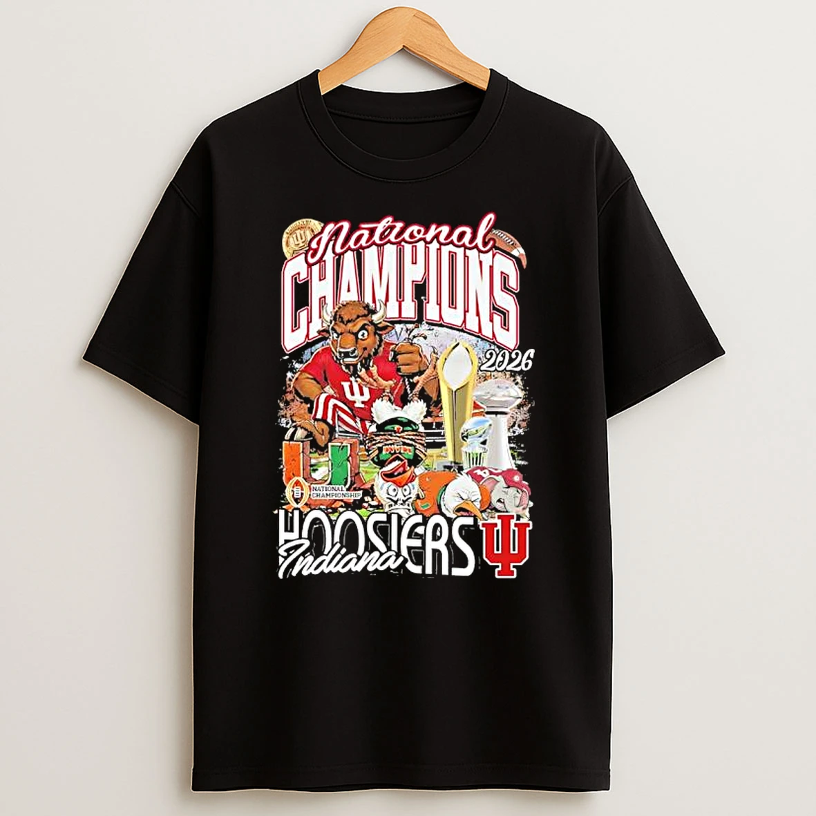 National Champions Indiana Hoosiers 2026 Ring Mascot Graphic T Shirt