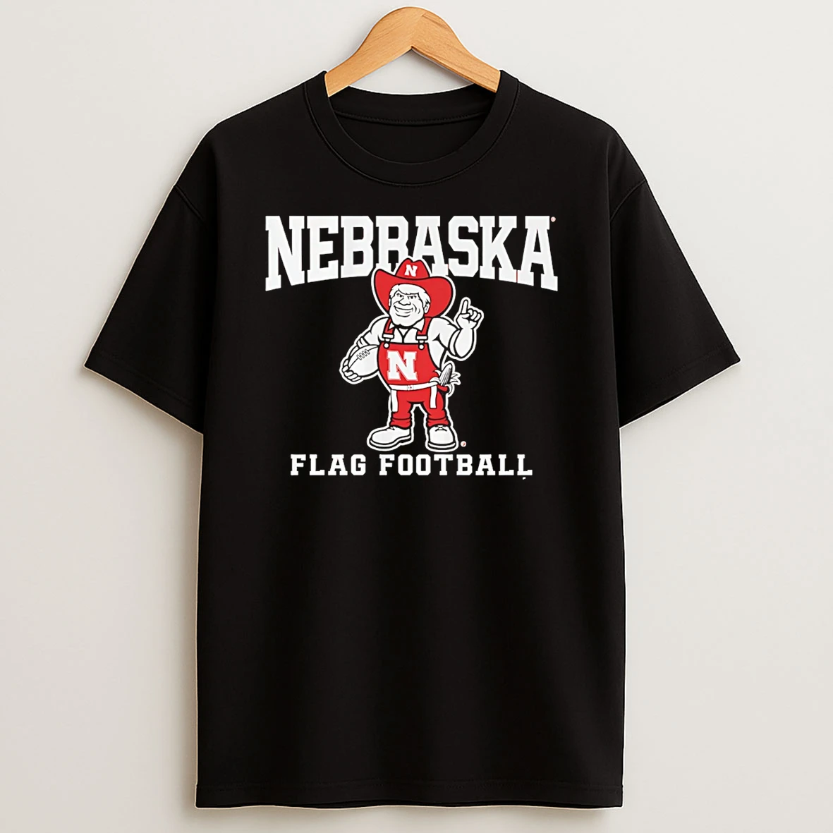 Nebraska Cornhuskers Flag Football Mascot T Shirt