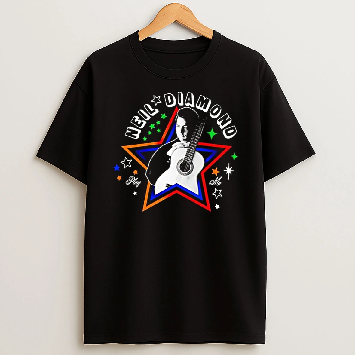Neil Diamond Circle Guitar Play Me T Shirt