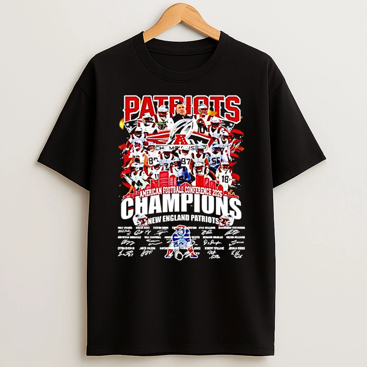 New England Patriots 2026 Afc Championship Signatures T Shirt