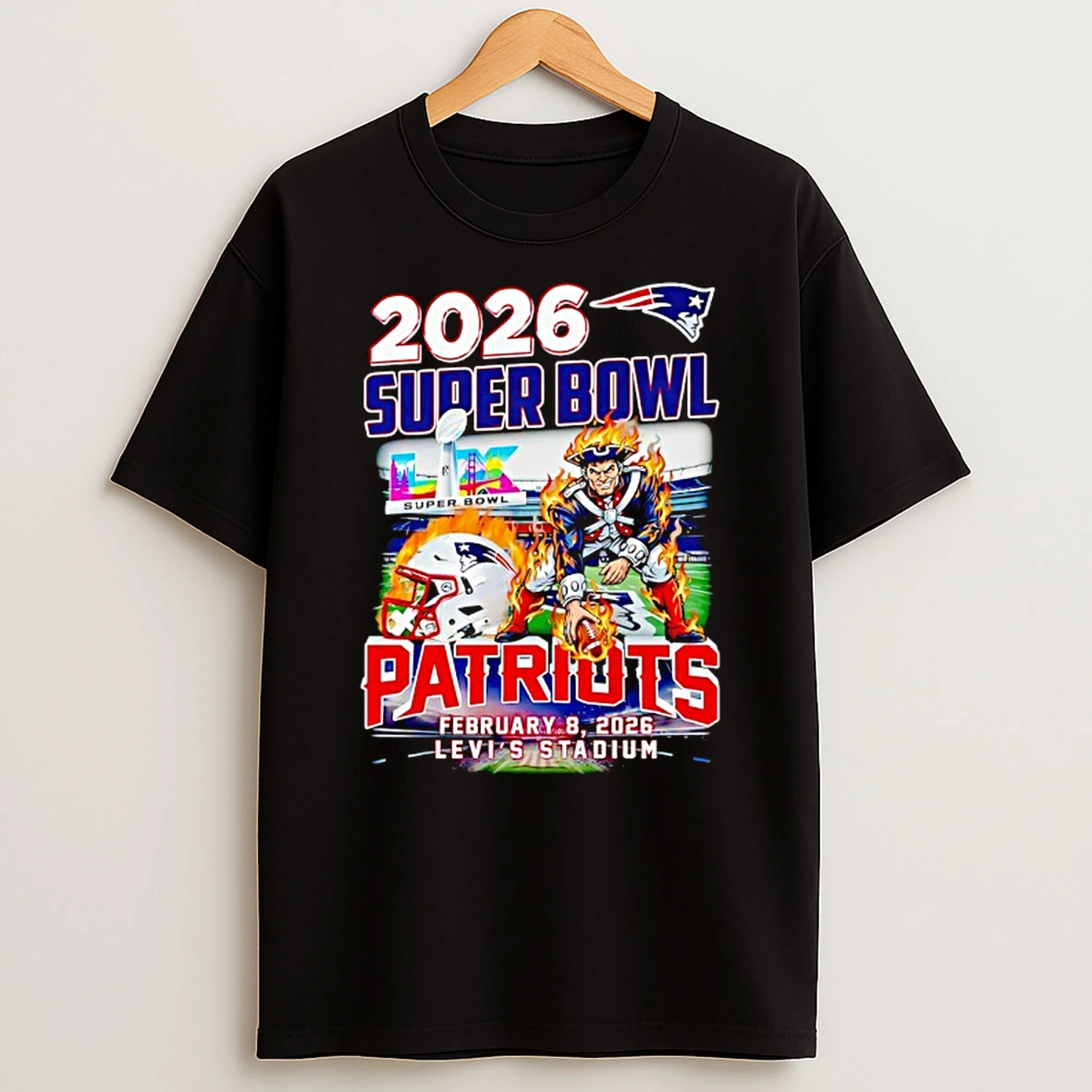 New England Patriots 2026 Super Bowl Lix Levis Stadium T Shirt