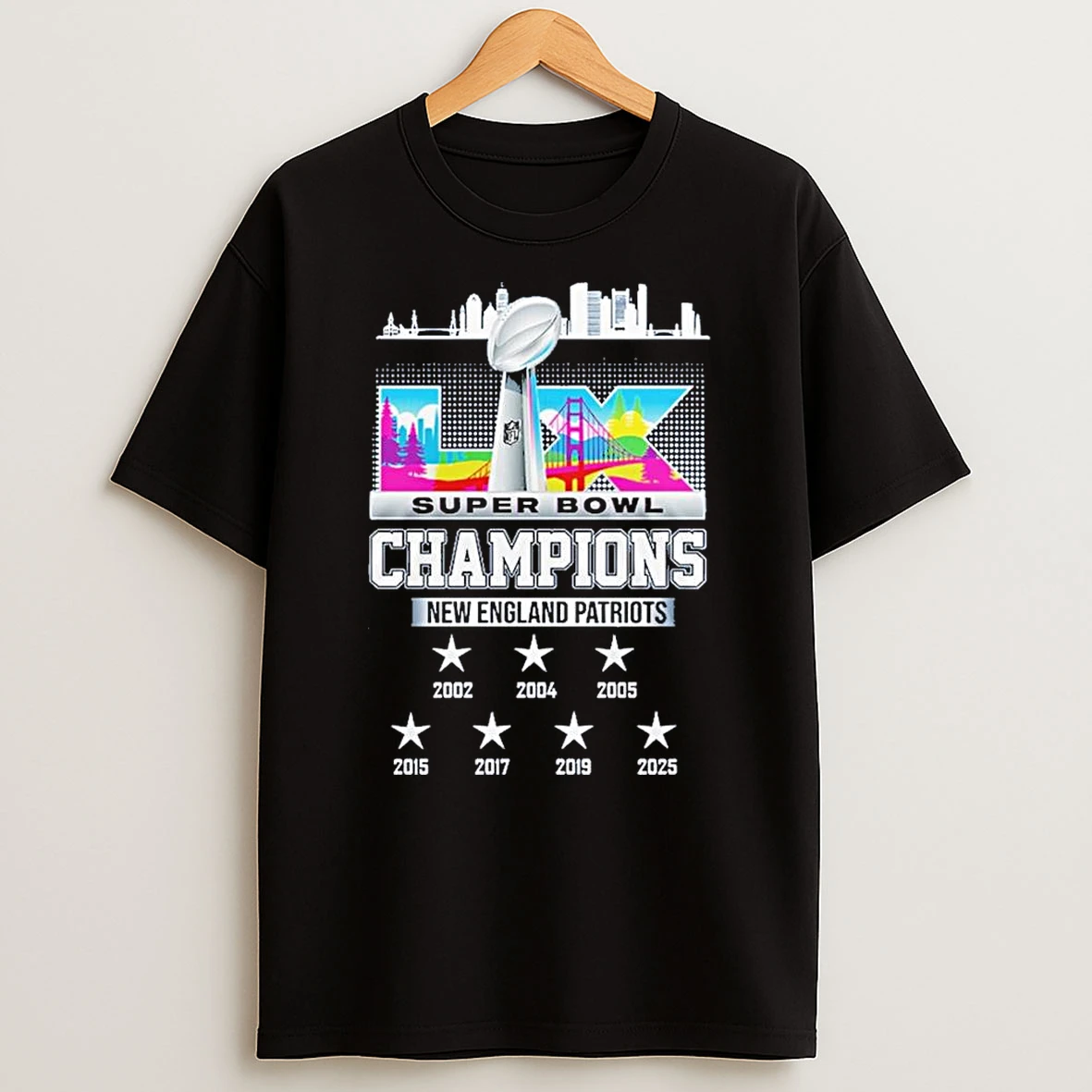 New England Patriots 7x Super Bowl Champions 2002 2025 T Shirt