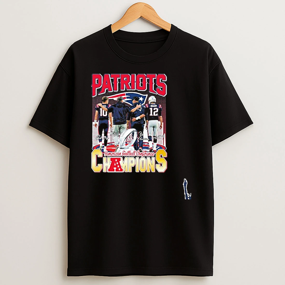New England Patriots Bill Belichick Drake Maye And Tom Brady Afc Champions T Shirt