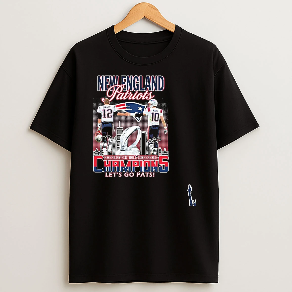 New England Patriots Drake Maye And Tom Brady Afc Champions T Shirt