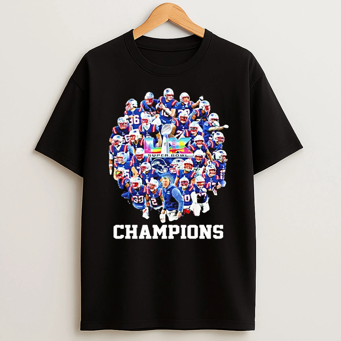 New England Patriots Football American Champions Lix Super Bowl 2026 T Shirt