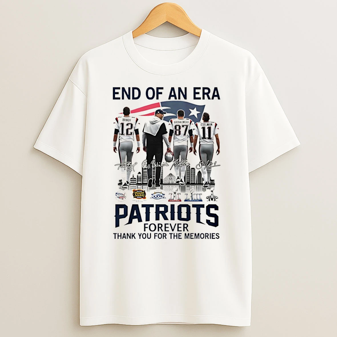 New England Patriots Football End Of An Era Patriots Forever Thank You For The Memories T Shirt