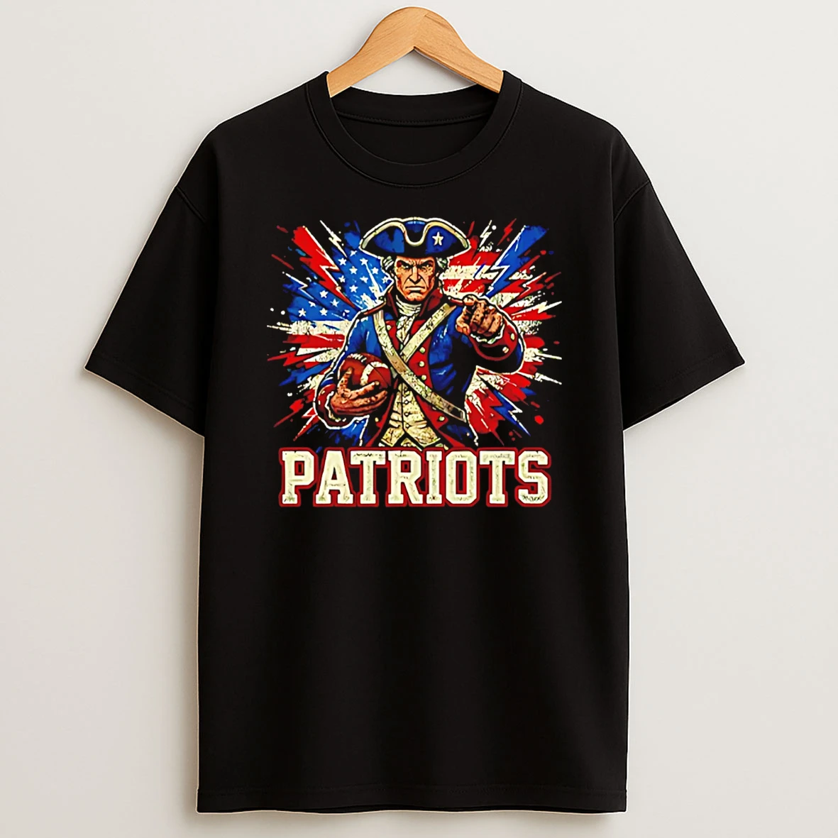 New England Patriots Go Patriots Usa Flag Vintage T Shirt