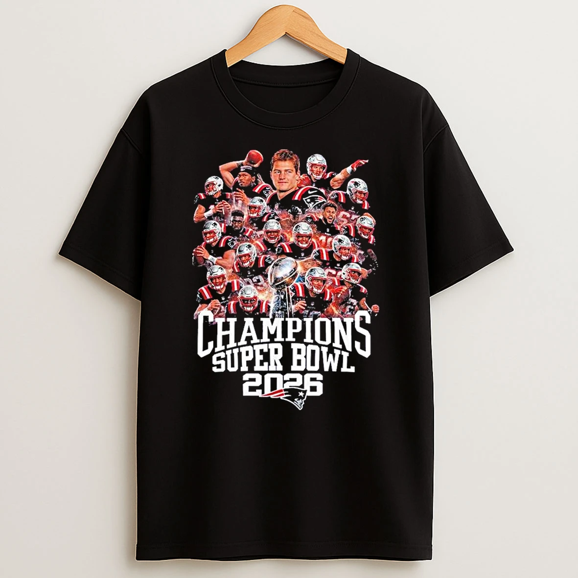 New England Patriots Player 2026 Super Bowl Lx Champions T Shirt