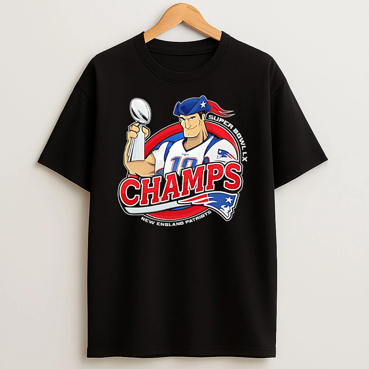 New England Patriots Super Bowl Lx Champs Mascot T Shirt