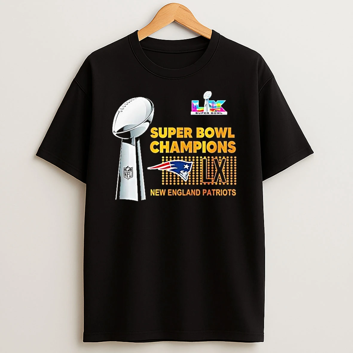 New England Patriots Super Bowl Lx Champions Trophy T Shirt