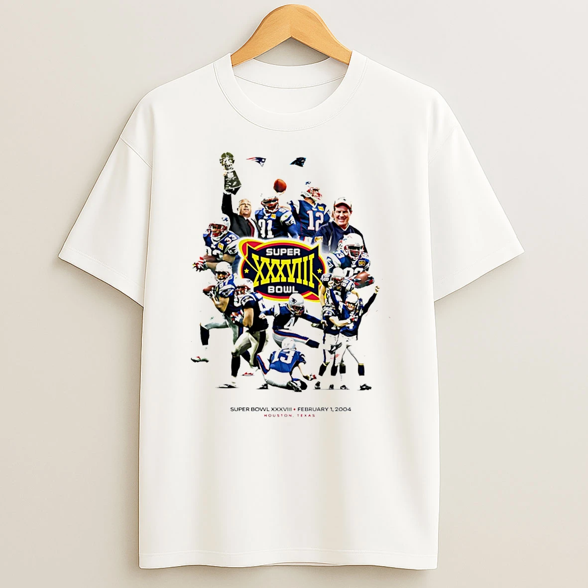 New England Patriots Super Bowl Xxxviii 2004 T Shirt