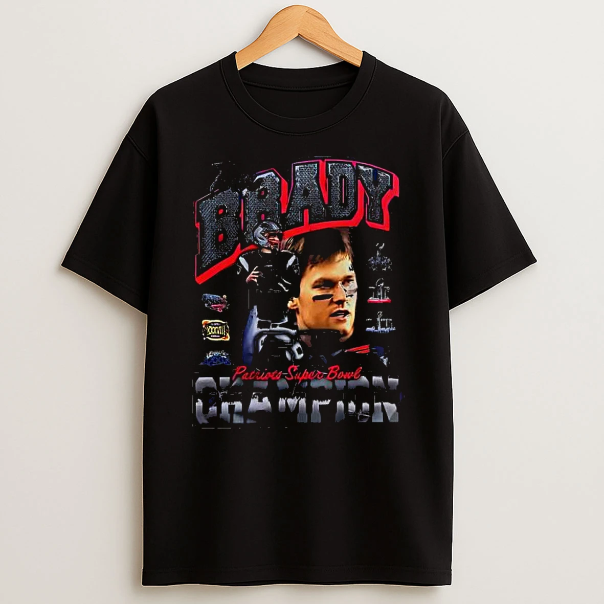 New England Patriots Tom Brady 6x Super Bowl Champion Graphic T Shirt
