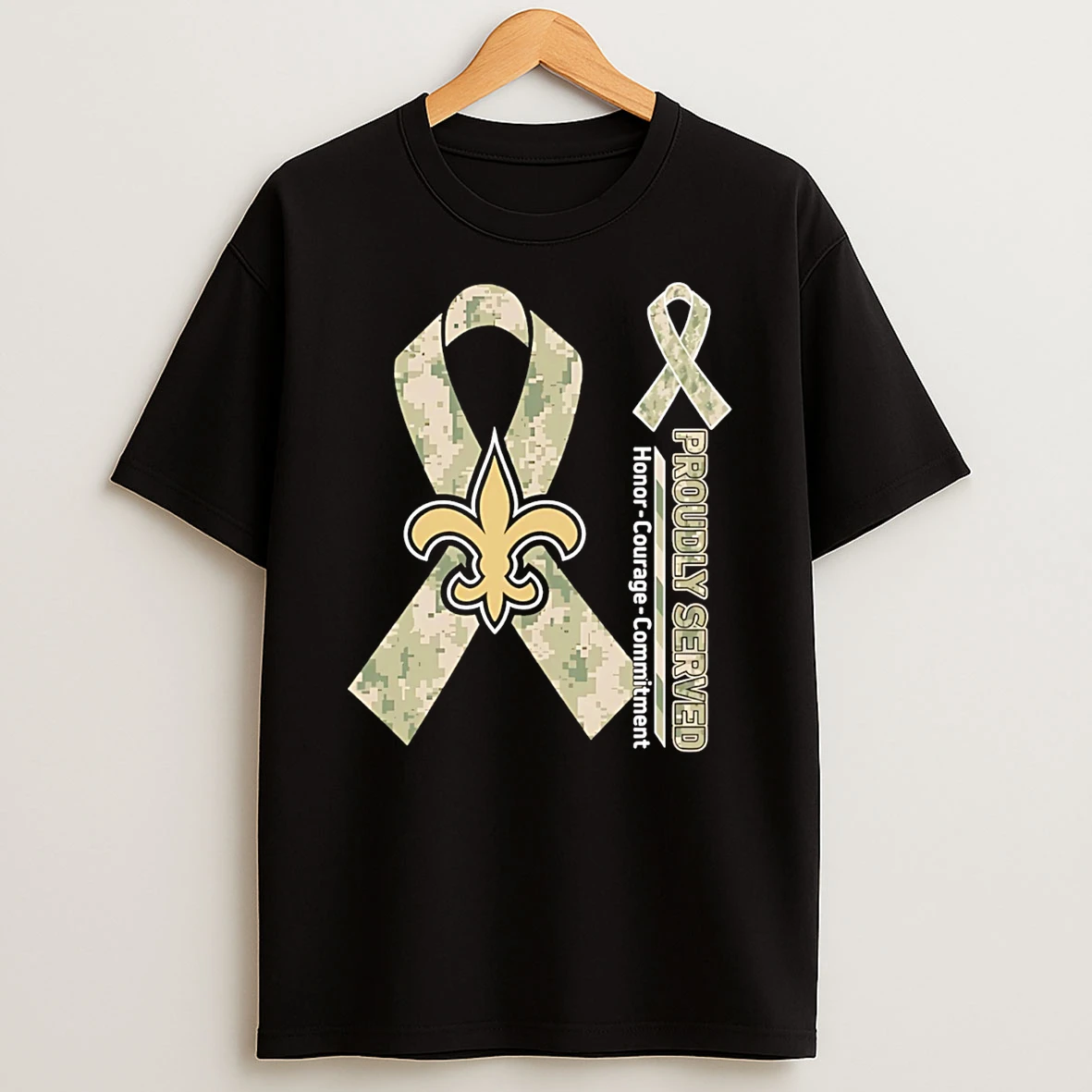New Orleans Saints Proudly Served Honor Courage Commitment T Shirt