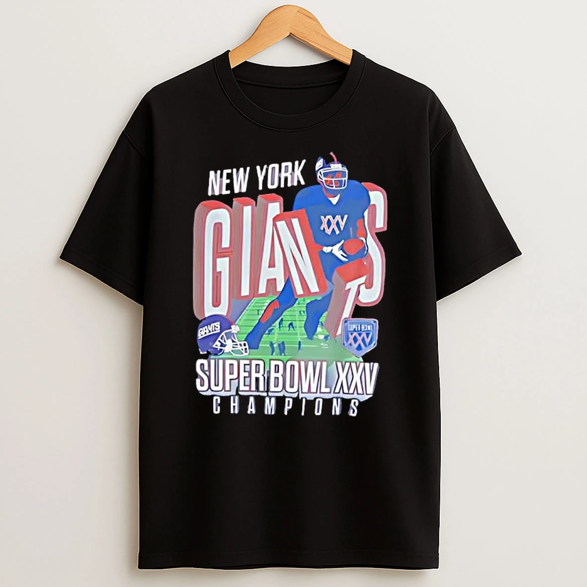 New York Giants Super Bowl Xxv Champions Graphic T Shirt