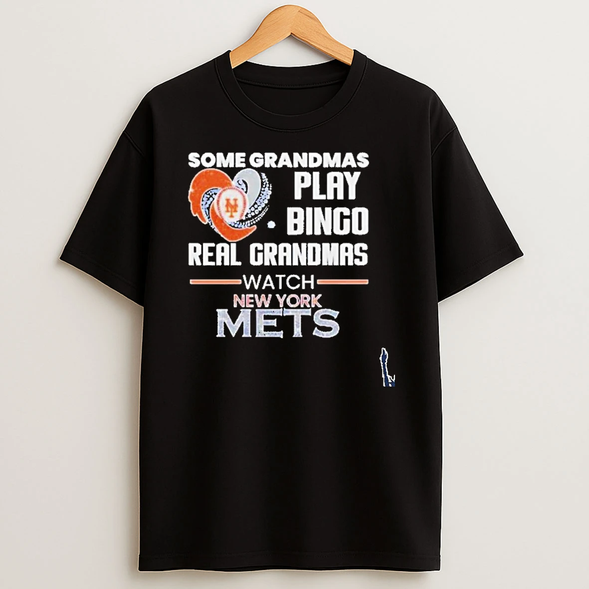 New York Mets Some Grandmas Play Bingo Real Grandmas Watch Diamond Heart Shape T Shirt