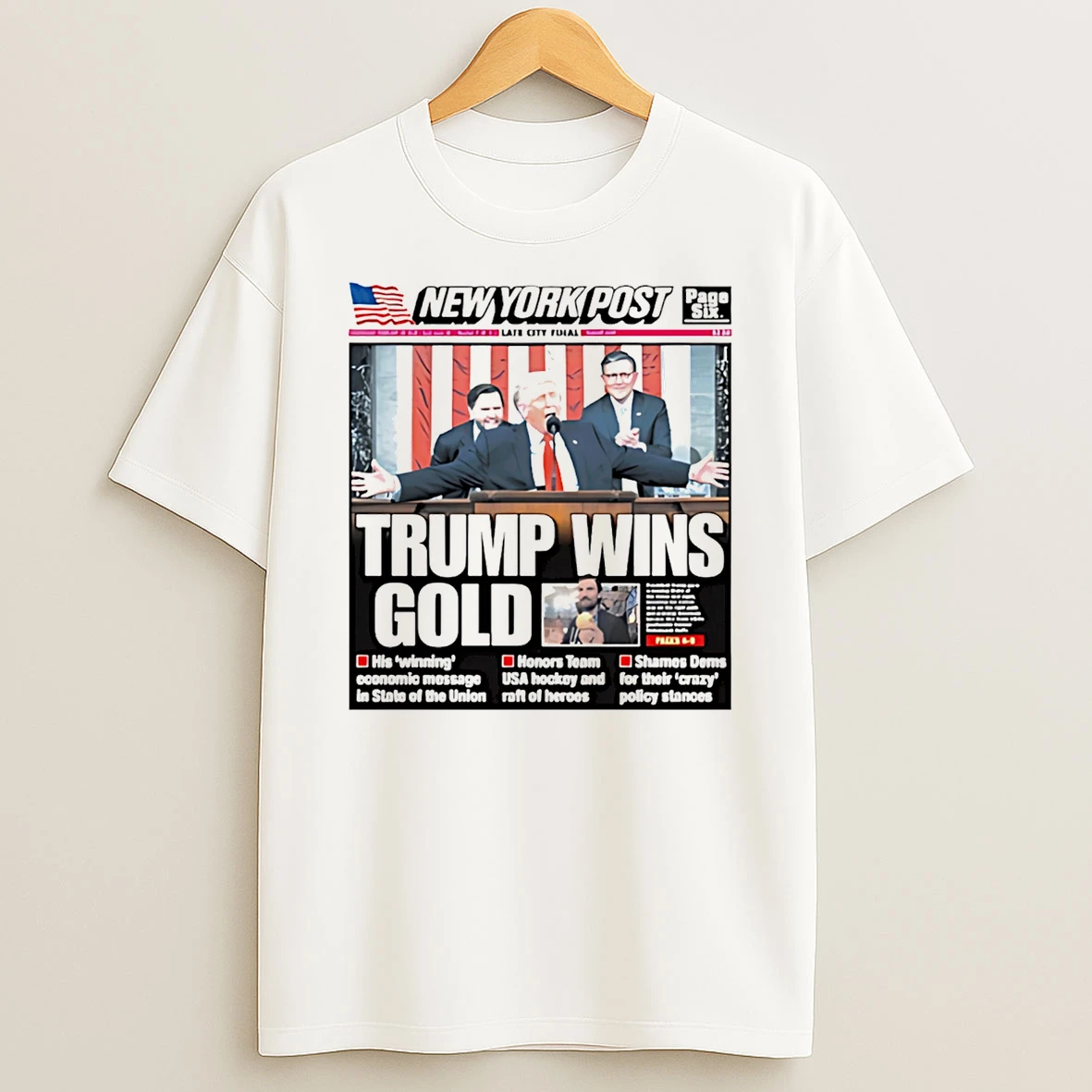 New York Post Trump Wins Gold Cover T Shirt