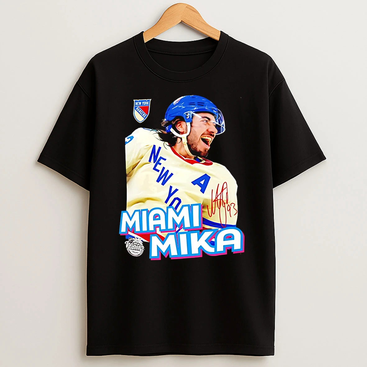 New York Rangers Mika Zibanejad Miami Mika Graphic T Shirt