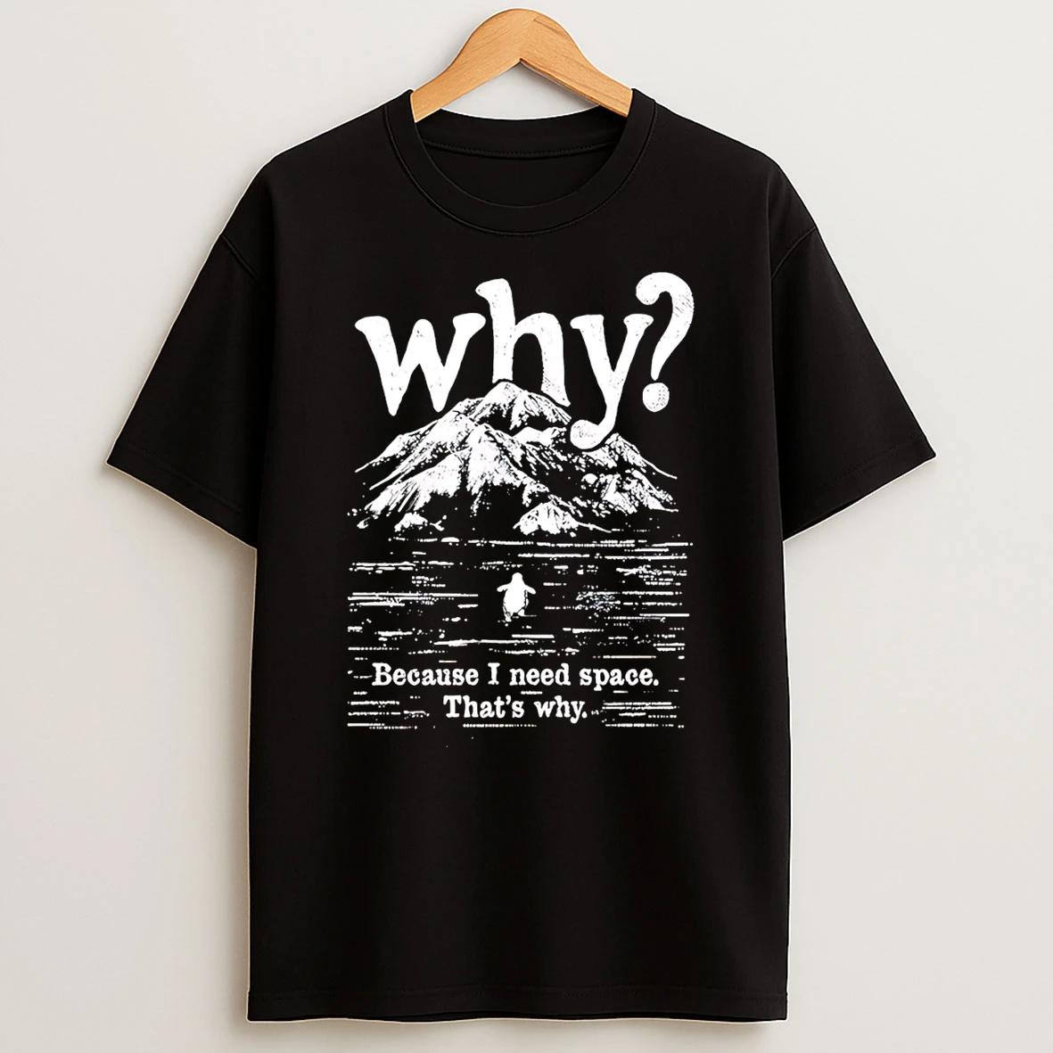 Nihilist Penguin Why Because I Need Space Thats Why T Shirt