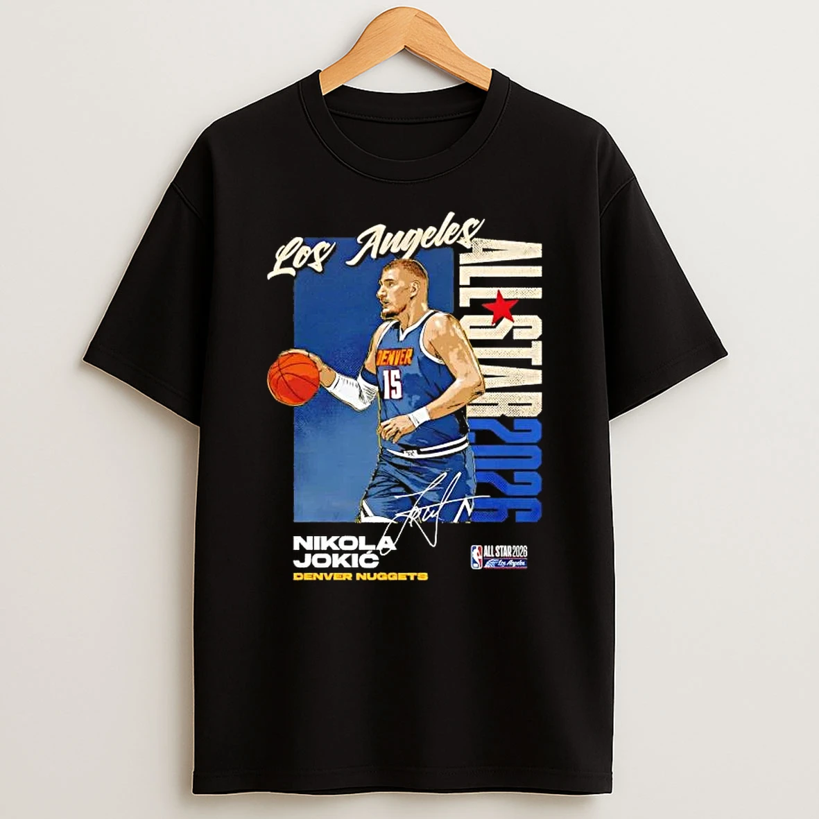 Nikola Jokic Denver Nuggets 2026 Nba All Star Vertical Signature T Shirt