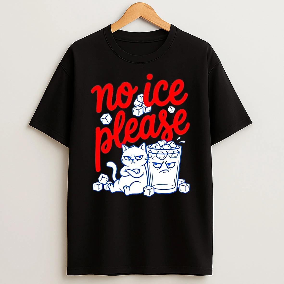 No Ice Please Cat Graphic T Shirt