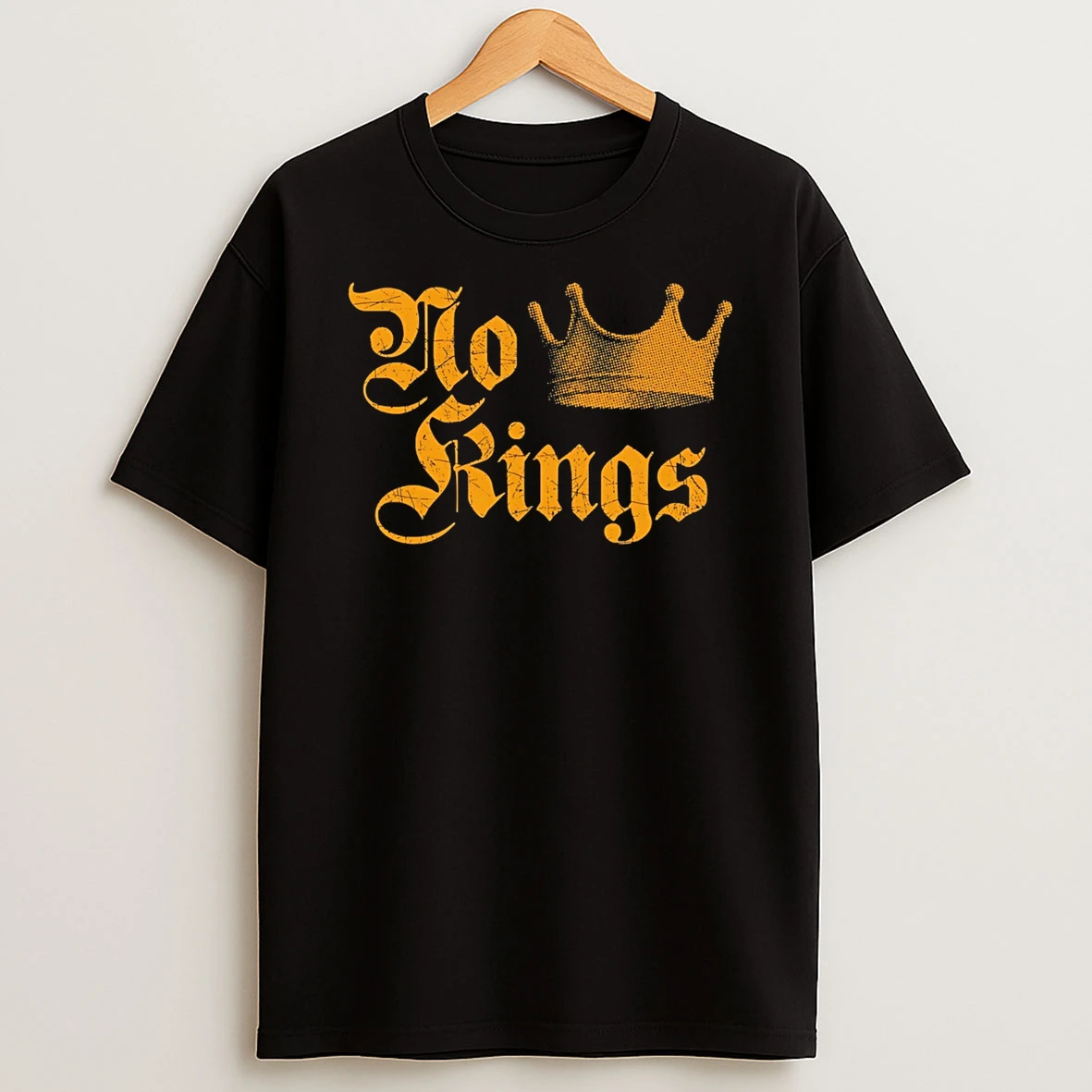 No Kings Since 1776 Gold Cown T Shirt