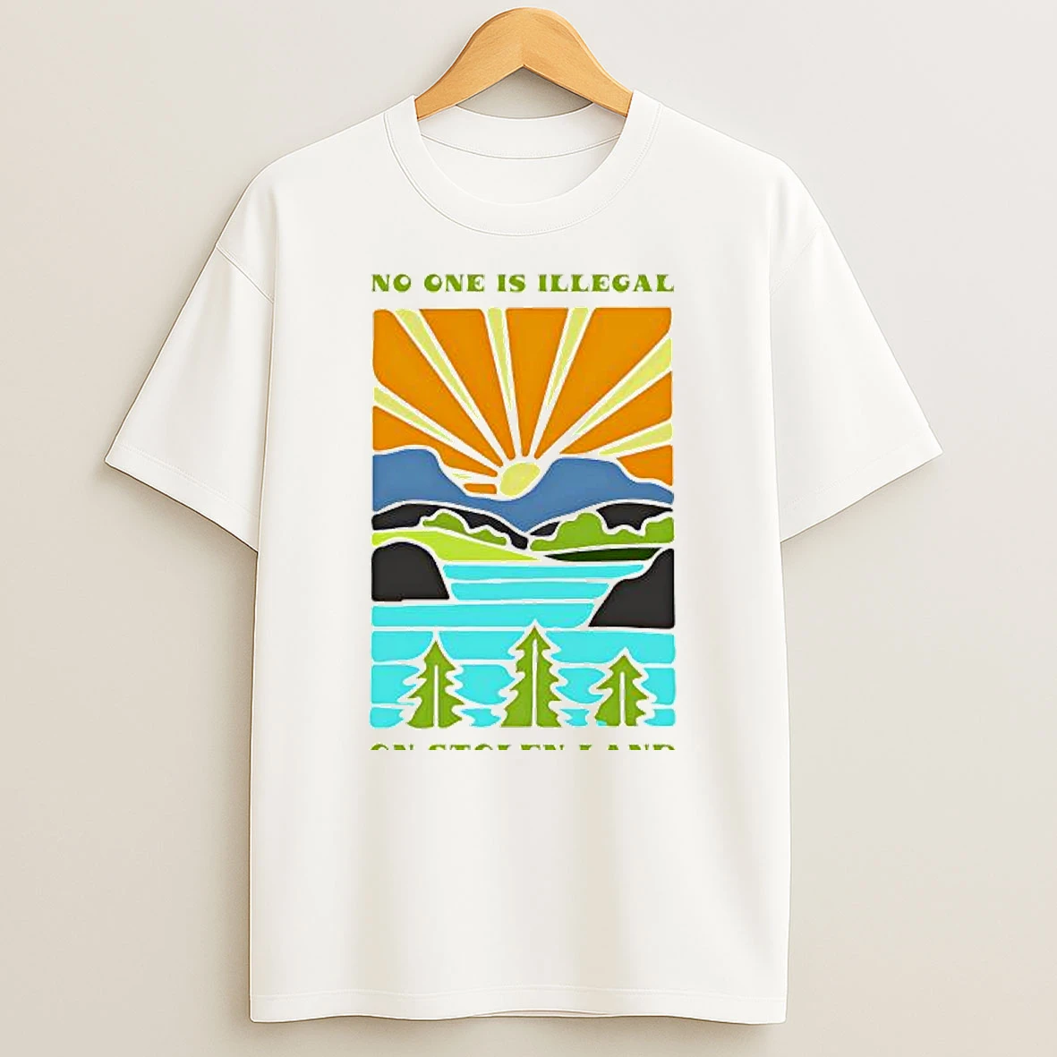 No One Is Illegal On Stolen Land Graphic T Shirt
