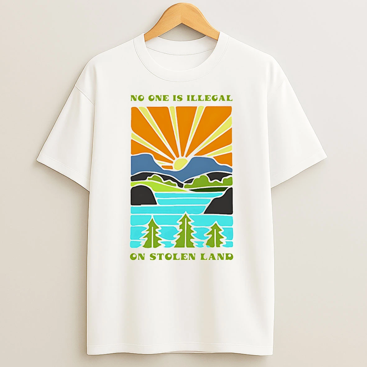 No One Is Illegal On Stolen Land Paint T Shirt
