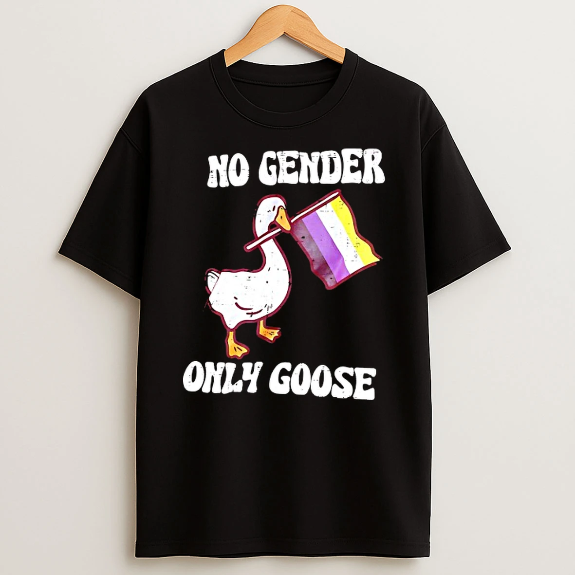 No Gender Only Goose Non Binary Pride Flag T Shirt