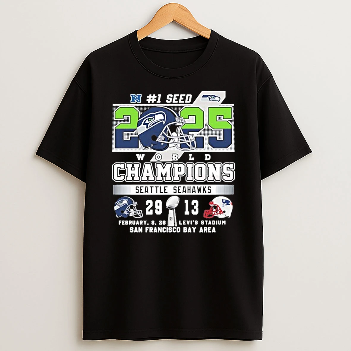No 1 Seed Seattle Seahawks 2x World Champions Score T Shirt